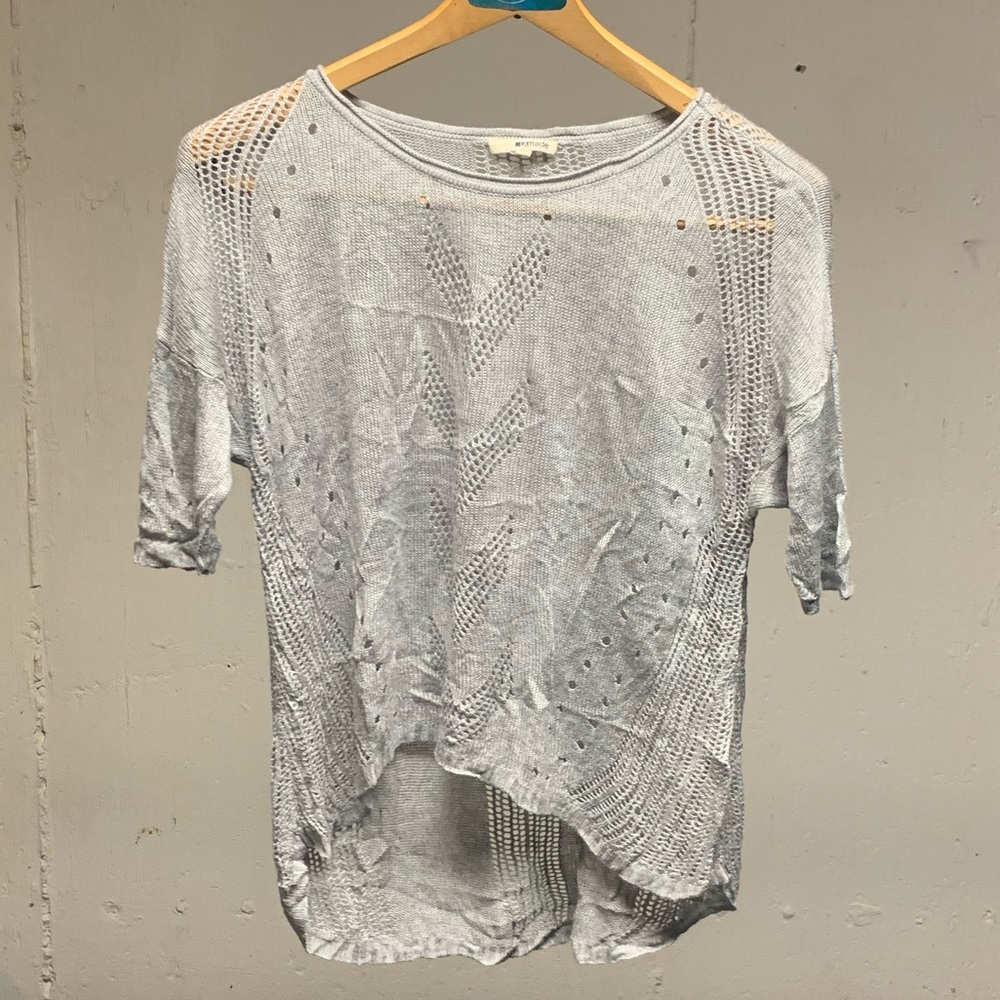 LAMade Gray Knit Top size small open knit sweater top